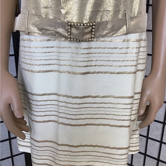 Vintage Gold/Cream Metallic Go-Go Dress Used size 11/12 - Picture 4 of 5